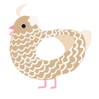 A beige and cream chicken with a lace pattern