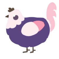 A overcast and rose chicken with a head pattern