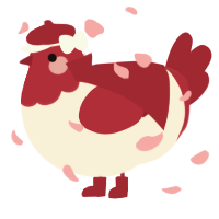A cream and crimson chicken with a head pattern