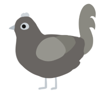 A grey and ash chicken