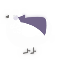A mist and white chicken with a half-lace pattern