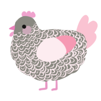 A ash and rose chicken with a double-lace pattern