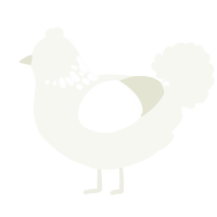 A white chicken with a neck-speckle pattern