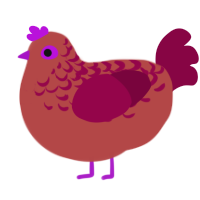 (unnamed), a red and maroon chicken with a half-lace pattern