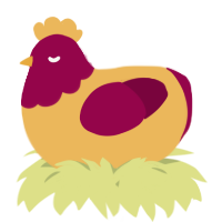 A honey and maroon chicken with a head pattern