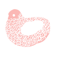 A teal and black chicken with a double-lace pattern