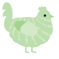 A gluppy chicken with a bar pattern