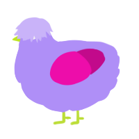A lilac and fuchsia chicken