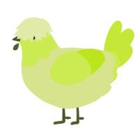 A lemon and lime chicken with a head pattern