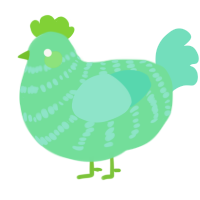 A spring and mint chicken with a bar pattern