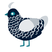 A tumblr and mist chicken with a lace pattern