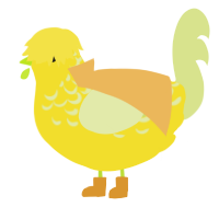 A yellow and lemon chicken with a half-lace pattern