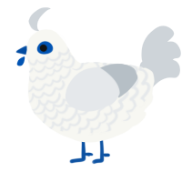 A white and mist chicken with a lace pattern