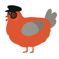 A vermilion and ash chicken