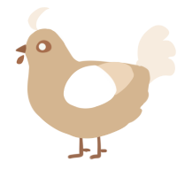 A beige and cream chicken