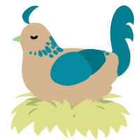 A beige and sea chicken with a neck-speckle pattern