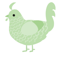 A gluppy chicken with a lace pattern