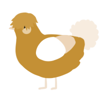 A gold and cream chicken