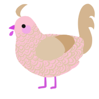 A rose and beige chicken with a double-lace pattern