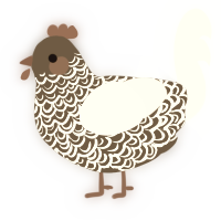 A bark and cream chicken with a double-lace pattern