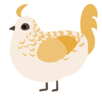 A cream and honey chicken with a half-lace pattern