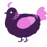 A gluppy and leaf chicken with a neck-band pattern