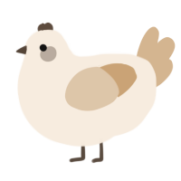 A cream and beige chicken