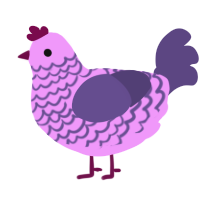 A lavender and overcast chicken with a lace pattern