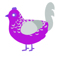 (unnamed), a amethyst and silver chicken with a half-lace pattern