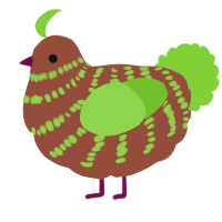 A russet and grass chicken with a bar pattern