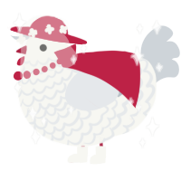 A white and mist chicken with a lace pattern