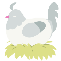 A white and silver chicken with a head pattern