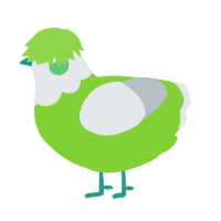 A grass and mist chicken with a head pattern