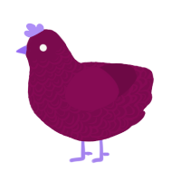 A wine chicken with a double-lace pattern