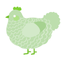A gluppy chicken with a lace pattern