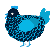 A tumblr and cerulean chicken with a lace pattern