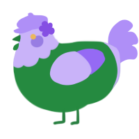 A viridian and lilac chicken with a head pattern
