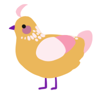 A honey and rose chicken with a neck-speckle pattern