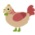 A beige and red chicken with a neck-speckle pattern