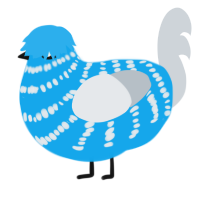 A sky and mist chicken with a bar pattern