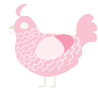 A rose chicken with a lace pattern