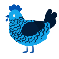 A sky and tumblr chicken with a lace pattern