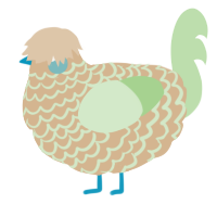 A beige and gluppy chicken with a lace pattern