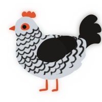 A mist and sable chicken with a lace pattern