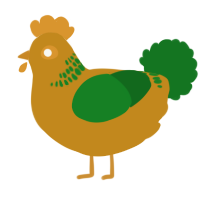 A ochre and leaf chicken with a neck-band pattern