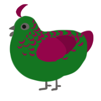 A leaf and maroon chicken with a half-lace pattern