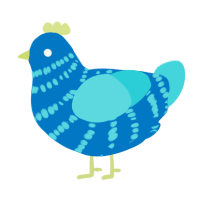 (unnamed), a sapphire and aqua chicken with a bar pattern