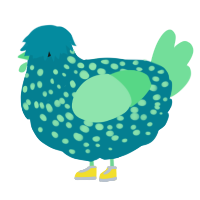 A sea and spring chicken with a speckle pattern