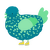 A sea and spring chicken with a speckle pattern