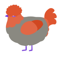 A ash and vermilion chicken with a head pattern